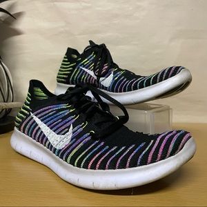 Nike Free RN Flyknit 831069-003 Black Multi Men's Running Shoes Size 9